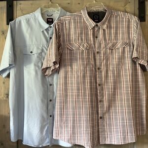 Lot of 2 Wrangler Short Sleeve Button Down Shirts Men's Size  XL Sportsman